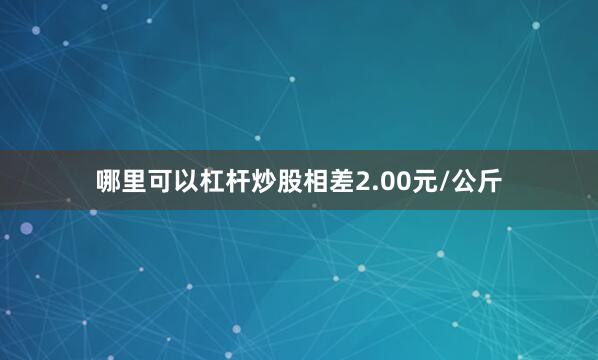 哪里可以杠杆炒股相差2.00元/公斤